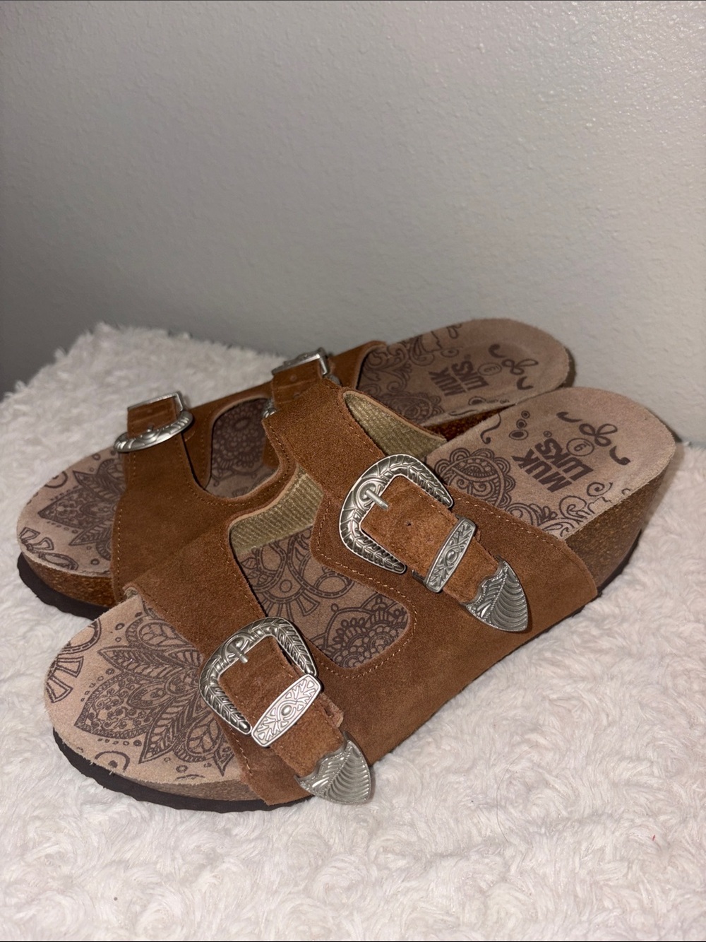 Muk Luks Buckle Platform Sandals